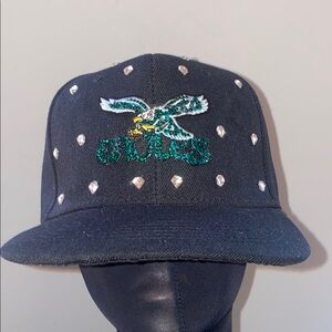 Green and Black.(EAGLES).Snapback Hat with Embroidered Design